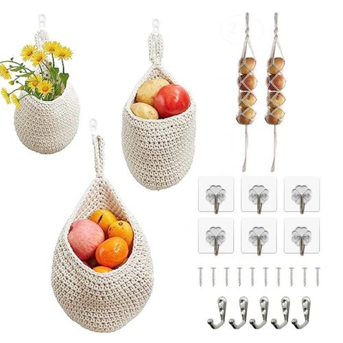 5 Pcs Hanging Kitchen Storage Basket Set 5 Pcs Hanging Kitchen Storage Basket Set